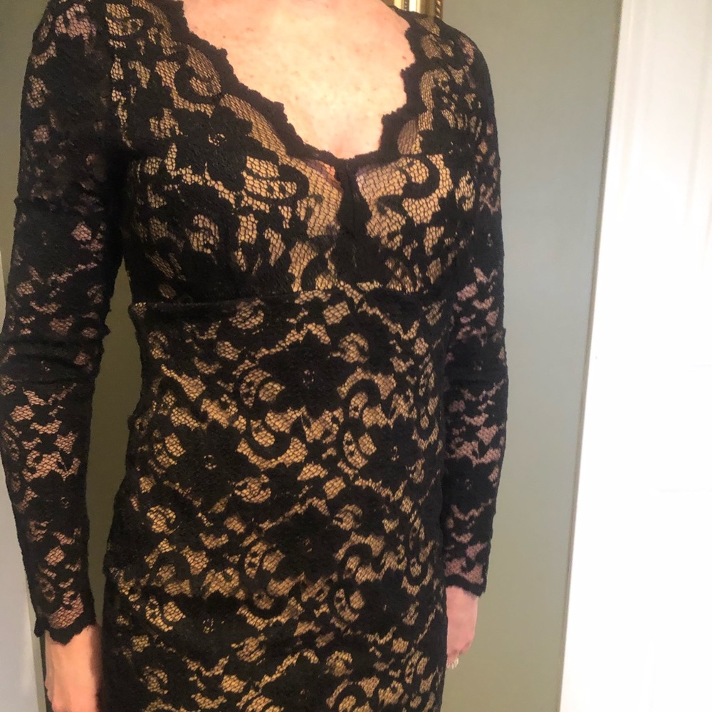 Black lace cocktail dress